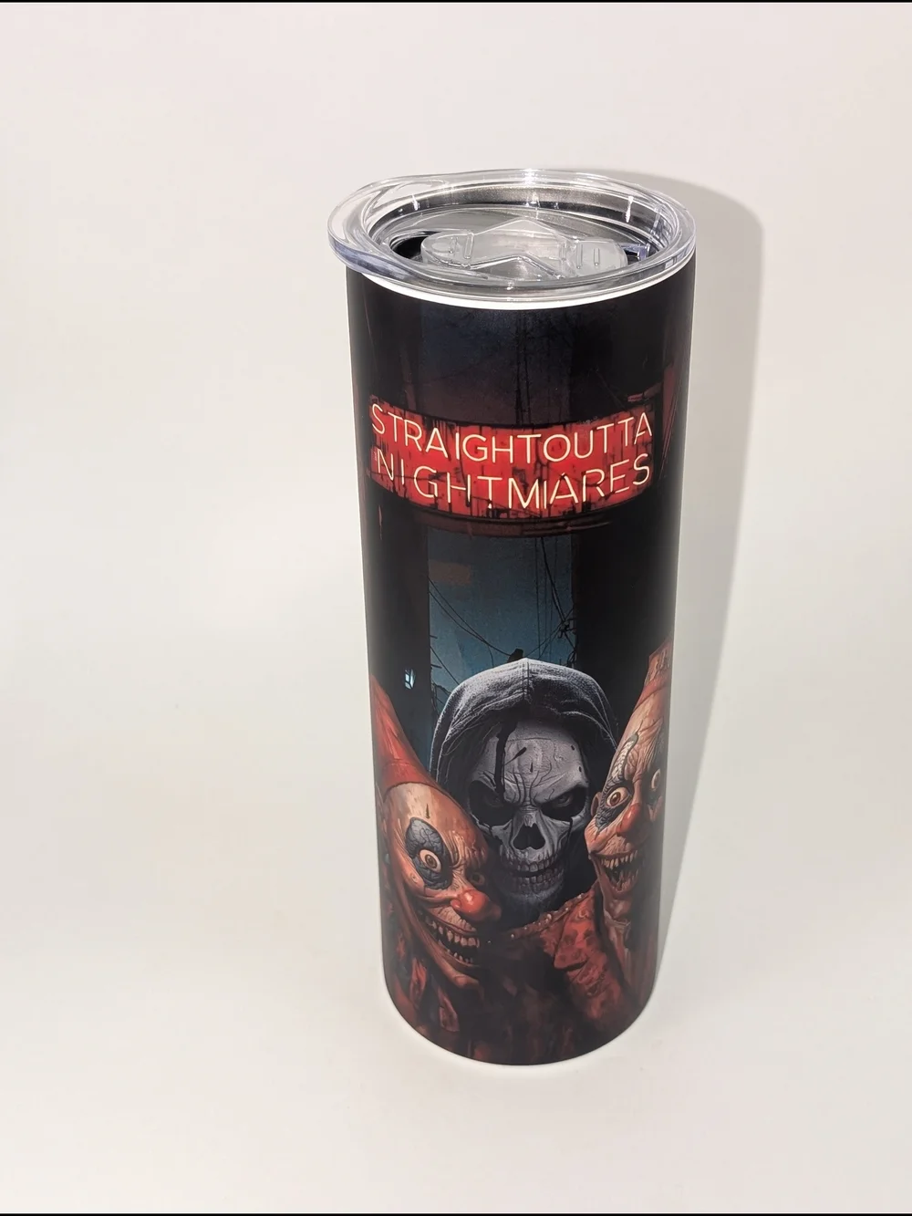 Straight Outta Nightmares Horror Skull Tumbler - 20oz Stainless Steel